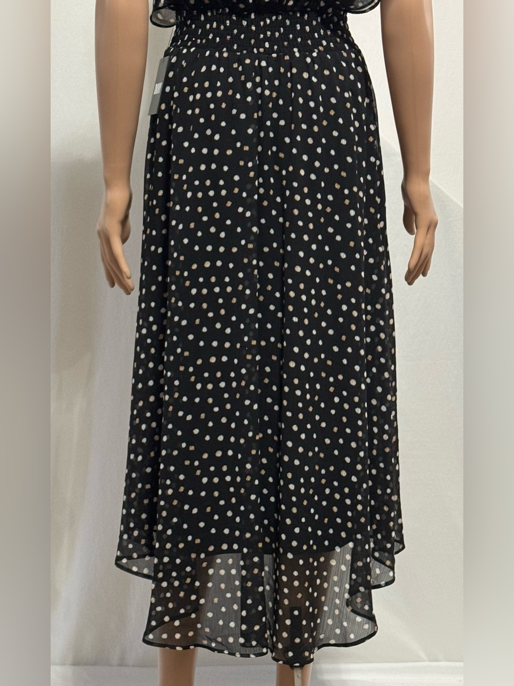 DKNY Women’s Printed Flutter-Sleeve Dress Black Multi Midi Size 4 - Picture 3 of 8